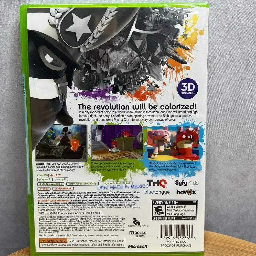 Microsoft Xbox 360 2011 De Blob 2 Brand New & Sealed